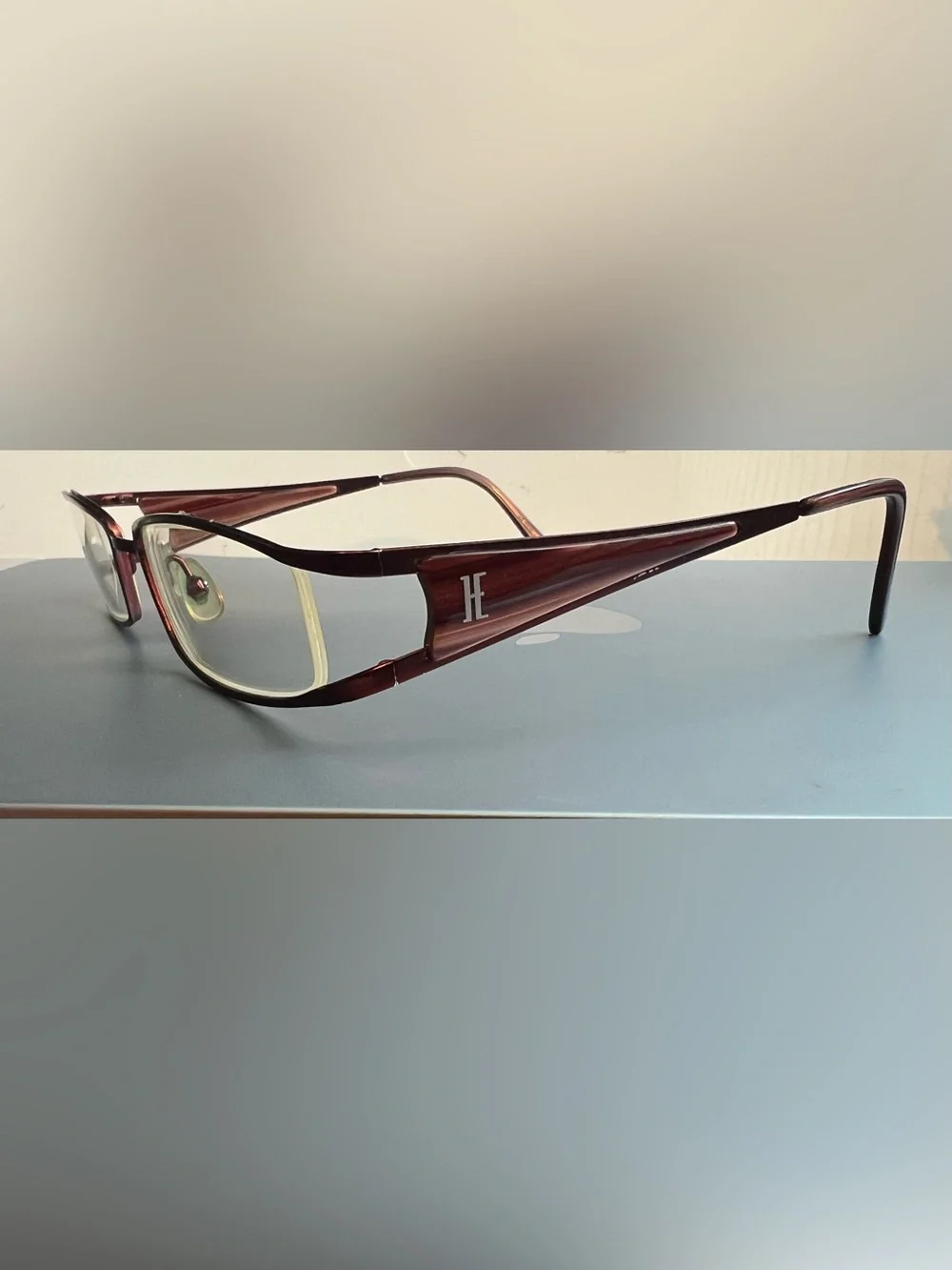 Helium Paris France EyeglassesHE 3693F Dark Red Frames/Existing prescription.